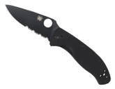 Spyderco Tenacious G10 Black Blade Folding Knife