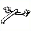Faucet, Wallmount  10" Tubular Spout