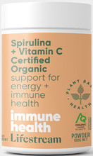 Provides the Highest Quality Certified Organic Spirulina Boosted with the Highest Quality Certified Organic Vitamin C Powder from Acerola Berries