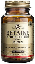 Provides Betaine Hydrochloride with Pepsin, Formulated to Support Stomach Acid