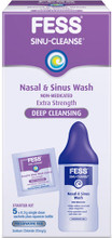 Each pack contains FESS Sinu-Cleanse squeeze bottle and 5 x 7.8g sachets of pre-mixed dry powder.