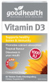 Good Health Vitamin D3 with Advanced Micro-Lingual Technology, quickly dissolves in the mouth and supports calcium absorption for healthy bones.