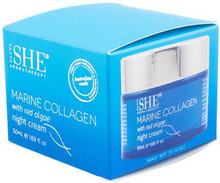 Contains Marine Collagen and marine extracts of Red Algae & Seaweed, rich in anti-oxidants,  with vitamins and proteins to help revitalise tired skin, and further enhanced with Squalane and Sodium Hyaluronate to help hydrate and soothe the skin