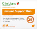 Clinicians Immune Support Duo Sachets combine two researched ingredients BetaVia™ Complete algae and Vitamin C providing extra support for rapid immune system response for ills and chills.