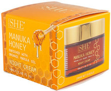 Formulated with Manuka Honey, known for its hydrating properties, Organic Marula Oil rich in essential fatty acids, Anti-oxidant Rosehip Oil and Vitamins E & A to help nourish and moisturise your skin while you sleep