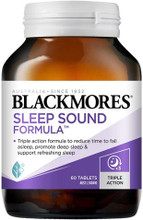 Blackmores Sleep Sound Formula contains a combination of magnesium, Lemon Balm and Valerian Extract, to support sleep quality.