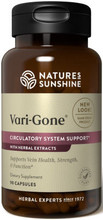 Nature's Sunshine Vari-Gone is a powerful herbal and nutritional supplement designed to help strengthen and tone vein walls, improve blood circulation, and reduce the itching, swelling and achiness associated with varicose veins