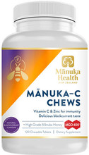 Chewable Tablets Containing a Delicious Combination of High Grade MGO 400+ Manuka Honey with Essential Immune Nutrients Vitamin C and Zinc to Support Your Immunity