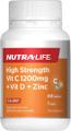 Nutra-Life High Strength Vit C 1200MG + Vit D + Zinc Tablets combines 3 key immune nutrients in one - high strength Vitamin C plus Vitamin D & Zinc for additional immune support, as well as supporting nervous system function.