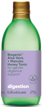 Lifestream Biogenic Aloe Vera + Manuka Honey Tonic incorporates this pure gel with all the powerful properties of New Zealand Manuka Honey into a great tasting and easy to take drink that soothes the lining of the stomach and intestines to support smooth and natural digestion