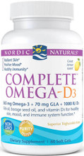 Nordic Naturals Complete Omega-D3 blends omega-3 EPA+DHA with GLA, oleic acid from Borage oil, and Vitamin D3 for healthy skin, joints, and mood
