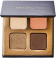 INIKA Quad Eyeshadow Palette lets you create a variety of subtle and bold eye-shadow blends with a super blendable mix: a dark matte shade, two satin transition colours and a shimmering highlight.