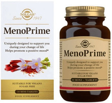 Solgar MenoPrime is a plant-based, hormone-free supplement designed specifically for women 45+. It is a unique combination of two scientifically studied botanical extracts, Saffron (affron®) and Siberian Rhubarb (Err-731®)