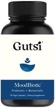 Gutsi® MoodBiotic™ features Bifidobacterium longum 1714™, a probiotic shown to support positive mood, vitality and stress, with a gentle blend of botanical nutrients, L-theanine and Passionflowwe extract, to uplift the body and mind.
