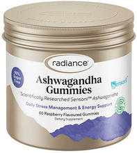 Radiance Ashwagandha Gummies provides a scientifically researched dose of Sensoril™ Ashwagandha in 2 gummies which is shown to support a healthy response to everyday stress, over-work & fatigue