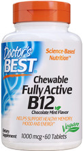 Doctors Best Fully Active B12 provides a vitamin B12 in its most bioactive form as Methylcobalamin for optimum absorption