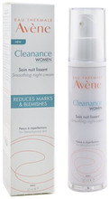 Avene Cleanance Women Smoothing Night Cream helps to reduce blemishes, spots and residual marks, and helps to smooth the skin texture