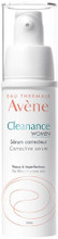 Avene Cleanance Women Corrective Serum contains key ingredients Glycolic/Lactic Acids, Synovea, P-Refinyl and Avene Thermal Spring Water helping to reduce blemishes, refine skin texture and reduce the appearance of pores
