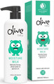 Olive Baby Moisture Milk is made with a gentle nutrient-rich blend of Aloe Vera, Honey and Apricot, combined with nourishing Shea Butter and Calendula to soften and hydrate your baby’s delicate skin.