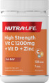 Nutra-Life High Strength Vit C 1200MG + Vit D + Zinc Tablets combines 3 key immune nutrients in one - high strength Vitamin C plus Vitamin D & Zinc for additional immune support, as well as supporting nervous system function.