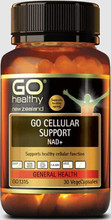 Go Cellular Support NAD+ contains Nicotinamide Riboside a form of Vitamin B3 that supports healthy NAD+ levels in the body, to help support energy production, healthy ageing, overall health and vitality