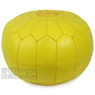 Yellow Moroccan Leather Pouf
