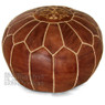 Brown Moroccan Leather Pouf