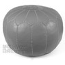 Grey Moroccan Leather Pouf
