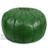 Dark Green Moroccan Leather Pouf