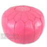 Dark Pink Moroccan Leather Pouf
