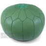 Olive Green Moroccan Leather Pouf
