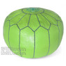 Lime Green Moroccan Leather Pouf