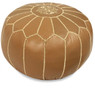 Light Brown Moroccan Leather Pouf