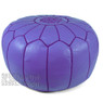 Lilac Moroccan Leather Pouf