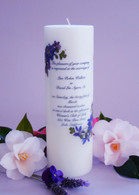 Violet Bouquet Wedding Invitation Candle