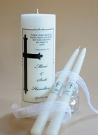 Large Finial Cross Christian Wedding Candles