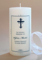 Ornate Cross Christian Memorial Candle