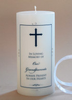 Finial Cross Christian Memorial Candle