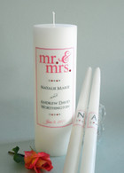 Mr. & Mrs. Coral Wedding Unity Candles