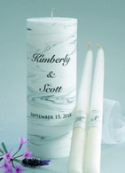 Marble Canvas Wedding Unity Candle Set