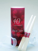 40th Anniversary Candle Set - Ruby Red