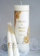 Gold Lace Wedding Unity Candles