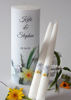 Spring Flower Wedding Unity Candle Set