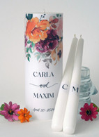 Boho Saffron Floral Wedding Unity Candle Set