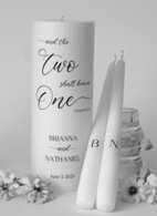 Two Shall Become One Wedding Unity Candles - Black