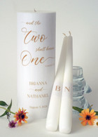 Two Shall Be One Wedding Unity Candles - Gold
