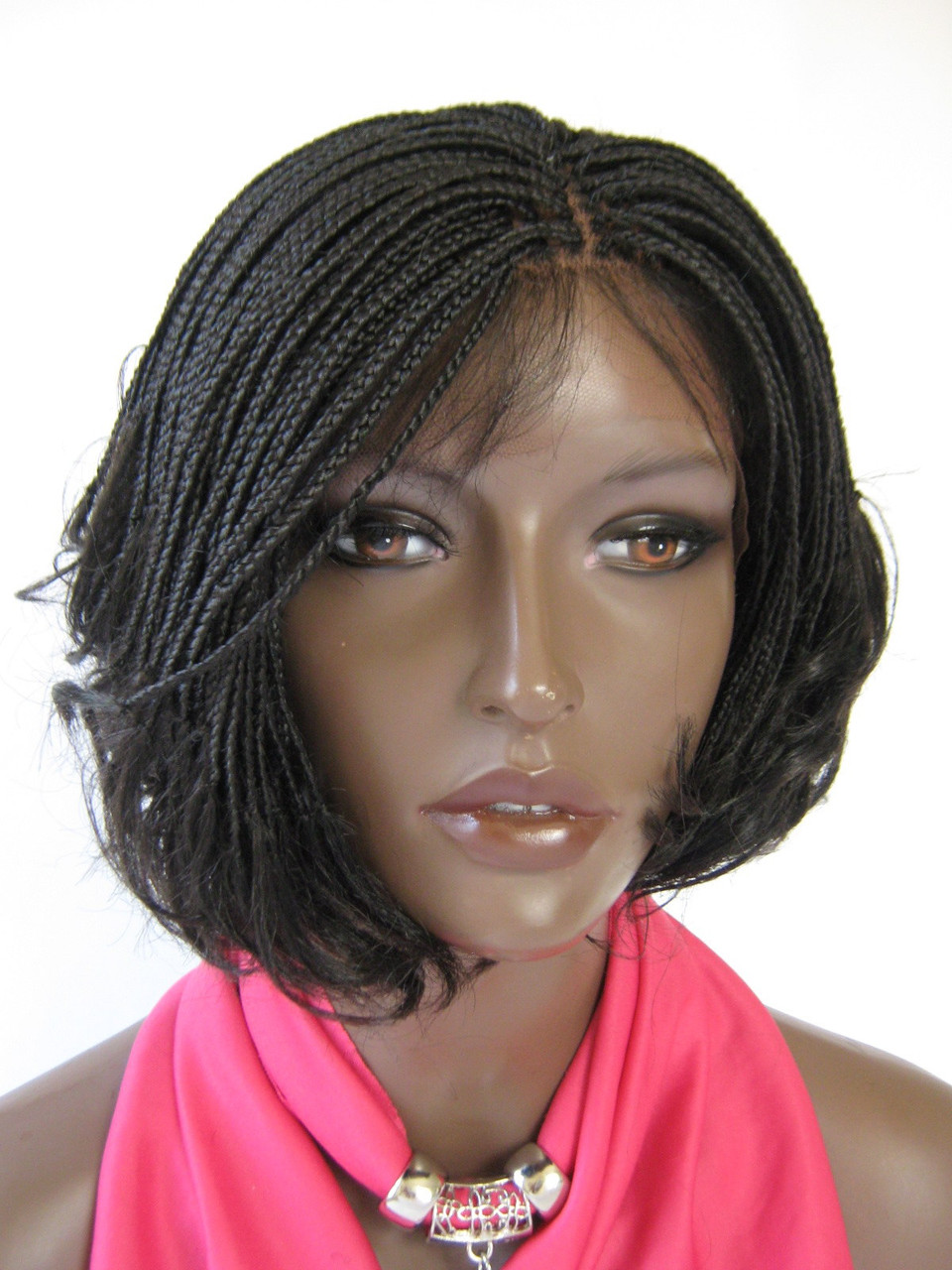 Hand Braided Lace Front Wig Short Micro Curly Linda Color 2 Dark Brownin 6 Kaylis