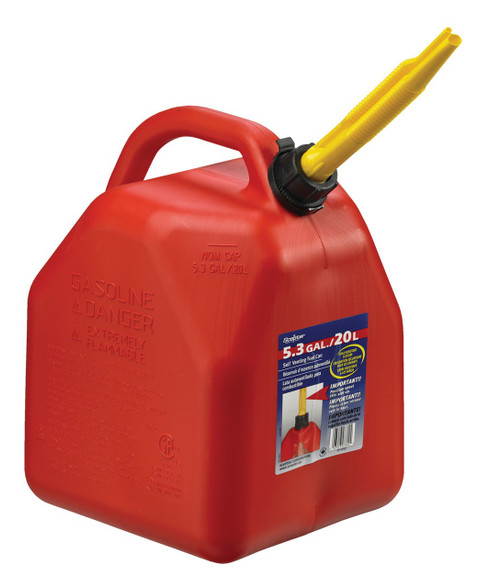 Scepter (Canada) 20 Litres Red HDPE Plastic (Petrol/Diesel) Short Jerry Can, with pouring spout attached