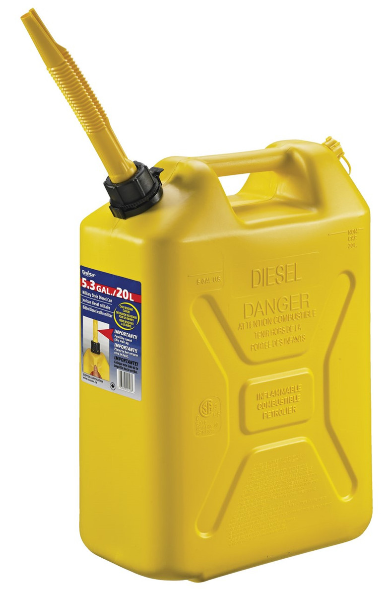 Scepter (Canada) 20 Litres Yellow HDPE Plastic (Petrol/Diesel) Tall - Jerry Can Singapore