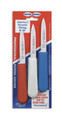S104 Paring Knife 3-pack from Dexter Russell - Red White Blue